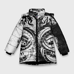 Куртка зимняя для девочки ДРАКОНЫ DRAGONS, цвет: 3D-черный