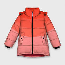 Куртка зимняя для девочки Персиковый Градиент, цвет: 3D-красный