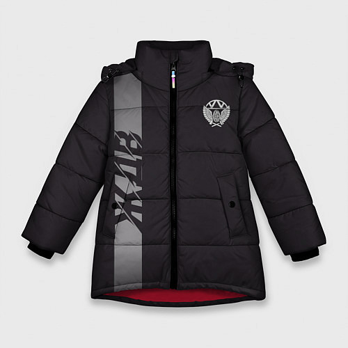 Зимняя куртка для девочки ЖДВ , железнодорожные войска / 3D-Красный – фото 1