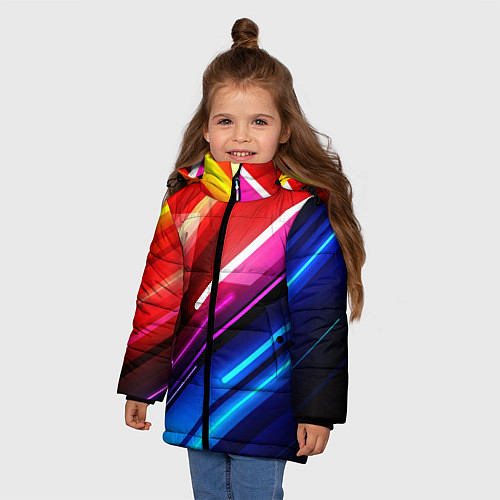 Зимняя куртка для девочки НЕОН / 3D-Светло-серый – фото 3