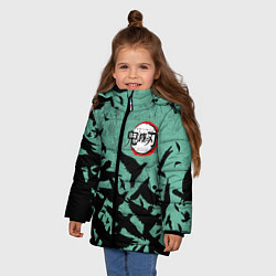 Куртка зимняя для девочки DEMON SLAYER KIMETSU NO YAIBA, цвет: 3D-черный — фото 2