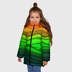 Куртка зимняя для девочки Цветные волны, цвет: 3D-черный — фото 2
