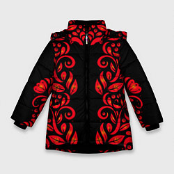 Куртка зимняя для девочки ХОХЛОМА, цвет: 3D-черный