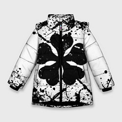 Куртка зимняя для девочки Черный клевер,, цвет: 3D-черный