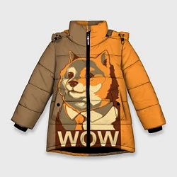 Куртка зимняя для девочки Doge Wow, цвет: 3D-черный