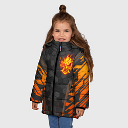 Куртка зимняя для девочки CYBERPUNK 2077 SAMURAI КИБЕР, цвет: 3D-черный — фото 2