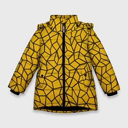 Куртка зимняя для девочки Геометрическая текстура, цвет: 3D-черный