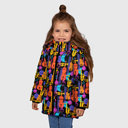 Куртка зимняя для девочки Джаз, цвет: 3D-черный — фото 2