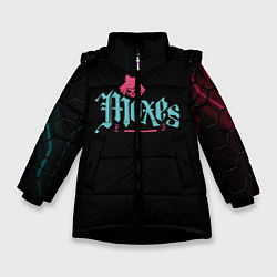 Куртка зимняя для девочки Cyberpunk - Moxes, цвет: 3D-черный