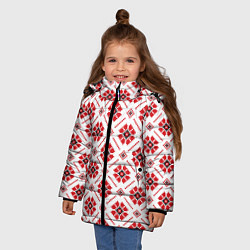 Куртка зимняя для девочки Славянская одежда, цвет: 3D-черный — фото 2
