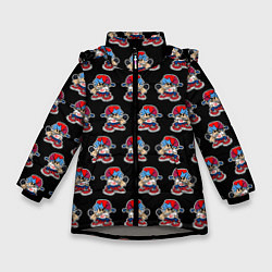 Куртка зимняя для девочки Friday Night Funkin, паттерн, цвет: 3D-светло-серый
