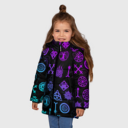 Куртка зимняя для девочки СЛАВЯНСКИЕ РУНЫ ПАТТЕРН Z, цвет: 3D-светло-серый — фото 2