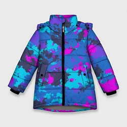 Куртка зимняя для девочки Неоновые краски, цвет: 3D-светло-серый