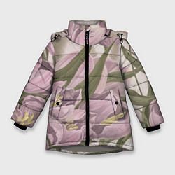 Куртка зимняя для девочки Сахарный розовый, цвет: 3D-светло-серый