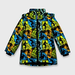 Куртка зимняя для девочки Extreme, цвет: 3D-черный