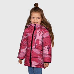 Куртка зимняя для девочки Розовые фламинго, цвет: 3D-черный — фото 2