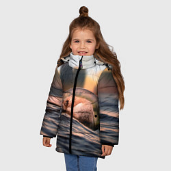 Куртка зимняя для девочки Лисенок в бутылке, цвет: 3D-черный — фото 2