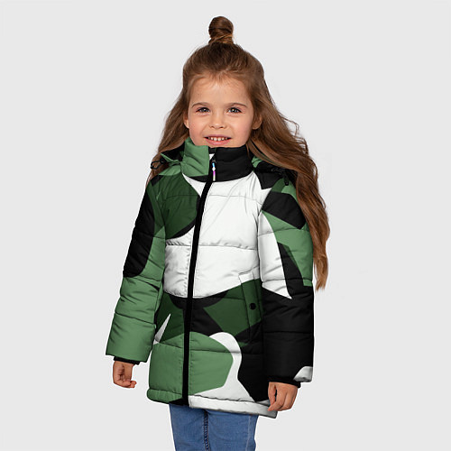 Зимняя куртка для девочки Камуфляж / 3D-Светло-серый – фото 3