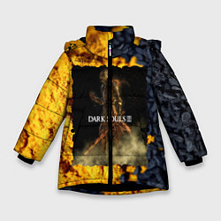Куртка зимняя для девочки DARK SOULS 3, цвет: 3D-черный