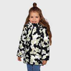 Куртка зимняя для девочки Холодный камуфляж, цвет: 3D-черный — фото 2