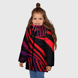 Куртка зимняя для девочки Оптическая иллюзия, цвет: 3D-черный — фото 2