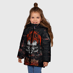 Куртка зимняя для девочки Valheim лицо викинга, цвет: 3D-черный — фото 2