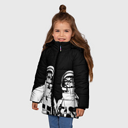 Куртка зимняя для девочки Коты Космонавты, цвет: 3D-черный — фото 2