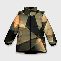 Куртка зимняя для девочки Broken glass, цвет: 3D-черный
