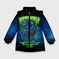 Куртка зимняя для девочки Оборотень зомби, цвет: 3D-черный