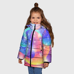 Куртка зимняя для девочки Волшебные тропы, цвет: 3D-черный — фото 2