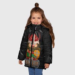 Куртка зимняя для девочки Valheim строгий викинг, цвет: 3D-черный — фото 2