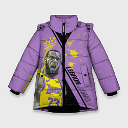 Куртка зимняя для девочки Леброн джеймс, цвет: 3D-черный
