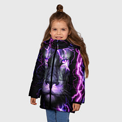Куртка зимняя для девочки НЕОНОВЫЙ ЛЕВ NEON LION, цвет: 3D-красный — фото 2
