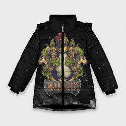 Куртка зимняя для девочки Valheim викинг и львы, цвет: 3D-черный