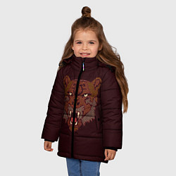 Куртка зимняя для девочки Морда медведя, цвет: 3D-черный — фото 2