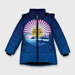 Куртка зимняя для девочки Bondi Beach Sydney, цвет: 3D-черный