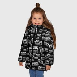 Куртка зимняя для девочки Peaky Blinders Лезвие Паттерн, цвет: 3D-черный — фото 2