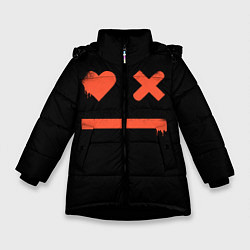 Куртка зимняя для девочки Smile Love Death and Robots, цвет: 3D-черный