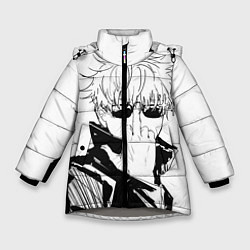 Куртка зимняя для девочки Магическая битва Годжо, цвет: 3D-светло-серый
