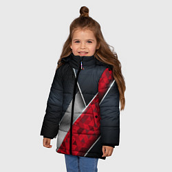 Куртка зимняя для девочки 3D BLACK AND RED METAL, цвет: 3D-красный — фото 2