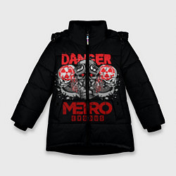 Куртка зимняя для девочки Metro противогаз, цвет: 3D-черный