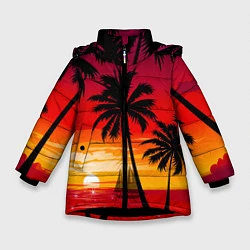 Зимняя куртка для девочки Гавайский закат