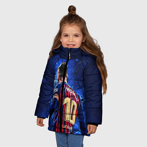 Зимняя куртка для девочки Leo Messi Лео Месси 10 / 3D-Светло-серый – фото 3