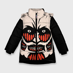 Куртка зимняя для девочки КОЛОССАЛЬНЫЙ ТИТАН, цвет: 3D-черный