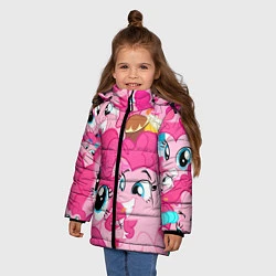 Куртка зимняя для девочки Pinkie Pie pattern, цвет: 3D-черный — фото 2