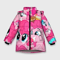 Куртка зимняя для девочки Pinkie Pie pattern, цвет: 3D-светло-серый