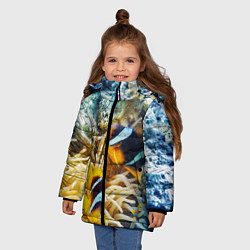 Куртка зимняя для девочки Морской мир, цвет: 3D-черный — фото 2