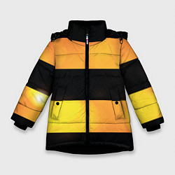 Куртка зимняя для девочки Георгиевская лента, цвет: 3D-черный