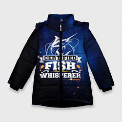 Куртка зимняя для девочки Тихая рыбалка, цвет: 3D-черный