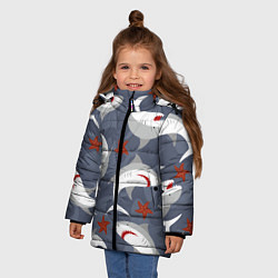 Куртка зимняя для девочки Акулы, цвет: 3D-красный — фото 2